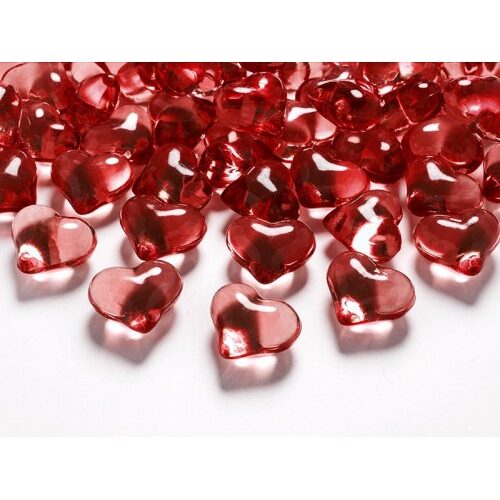 Crystal hearts, red, 21mm (1 pkt / 30 pc.)